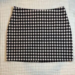 Primark black and white plaid mini skirt